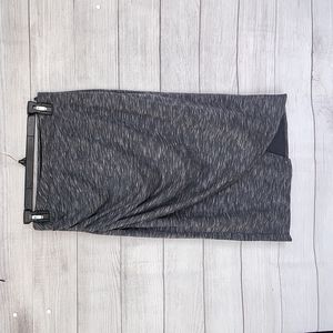 Maeve heather gray drape midi skirt